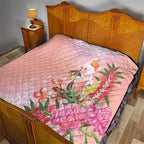 Australia Christmas Pink Cockatoo with Banksia Quilt Coral Pink - Aussie Hoodie