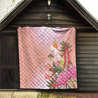 Australia Christmas Pink Cockatoo with Banksia Quilt Coral Pink - Aussie Hoodie