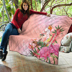 Australia Christmas Pink Cockatoo with Banksia Quilt Coral Pink - Aussie Hoodie