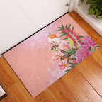 Australia Christmas Pink Cockatoo with Banksia Rubber Doormat Coral Pink - Aussie Hoodie
