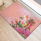 Australia Christmas Pink Cockatoo with Banksia Rubber Doormat Coral Pink - Aussie Hoodie