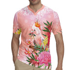 Australia Christmas Pink Cockatoo with Banksia Rugby Jersey Coral Pink - Aussie Hoodie
