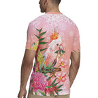 Australia Christmas Pink Cockatoo with Banksia Rugby Jersey Coral Pink - Aussie Hoodie