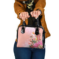 Australia Christmas Pink Cockatoo with Banksia Shoulder Handbag Coral Pink - Aussie Hoodie