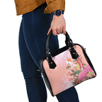 Australia Christmas Pink Cockatoo with Banksia Shoulder Handbag Coral Pink - Aussie Hoodie