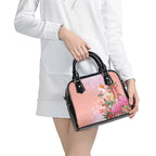 Australia Christmas Pink Cockatoo with Banksia Shoulder Handbag Coral Pink - Aussie Hoodie