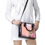 Australia Christmas Pink Cockatoo with Banksia Shoulder Handbag Coral Pink - Aussie Hoodie