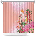 Australia Christmas Pink Cockatoo with Banksia Shower Curtain Coral Pink - Aussie Hoodie