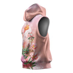 Australia Christmas Pink Cockatoo with Banksia Sleeveless Hoodie Coral Pink - Aussie Hoodie