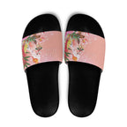 Australia Christmas Pink Cockatoo with Banksia Slide Sandals Coral Pink - Aussie Hoodie