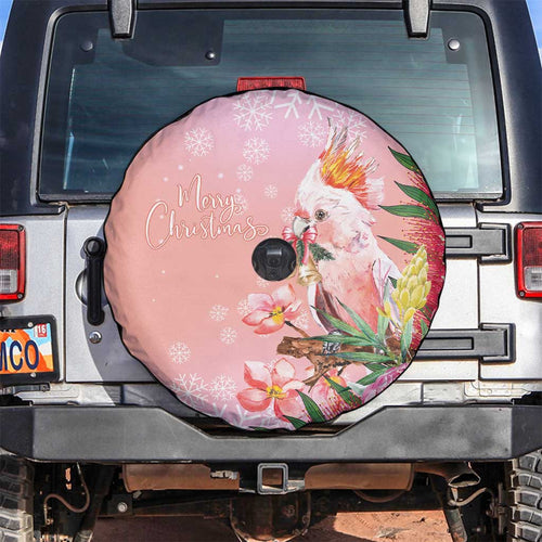 Australia Christmas Pink Cockatoo with Banksia Spare Tire Cover Coral Pink - Aussie Hoodie