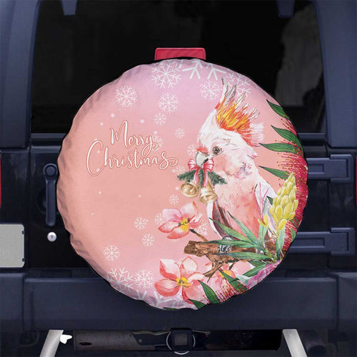 Australia Christmas Pink Cockatoo with Banksia Spare Tire Cover Coral Pink - Aussie Hoodie