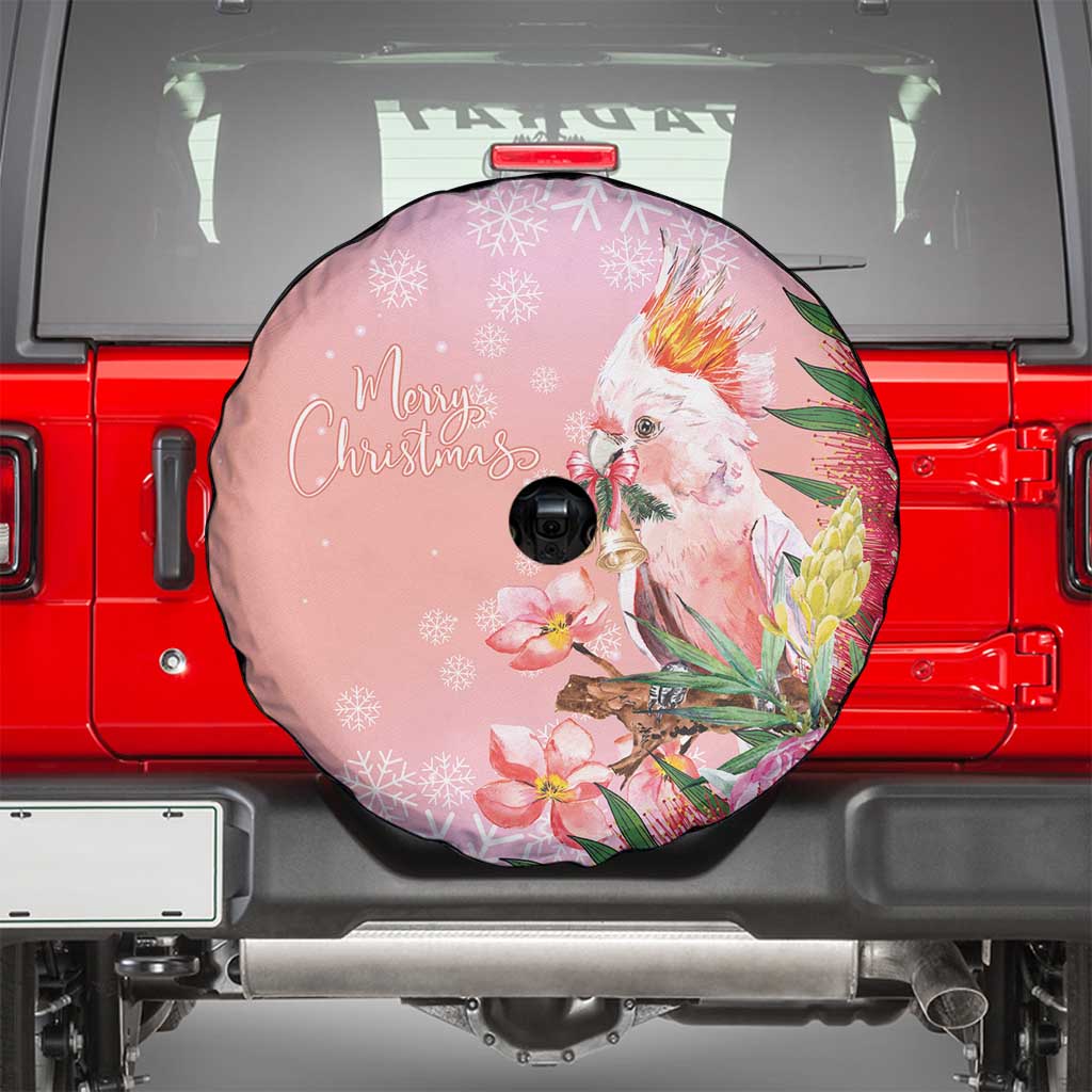 Australia Christmas Pink Cockatoo with Banksia Spare Tire Cover Coral Pink - Aussie Hoodie
