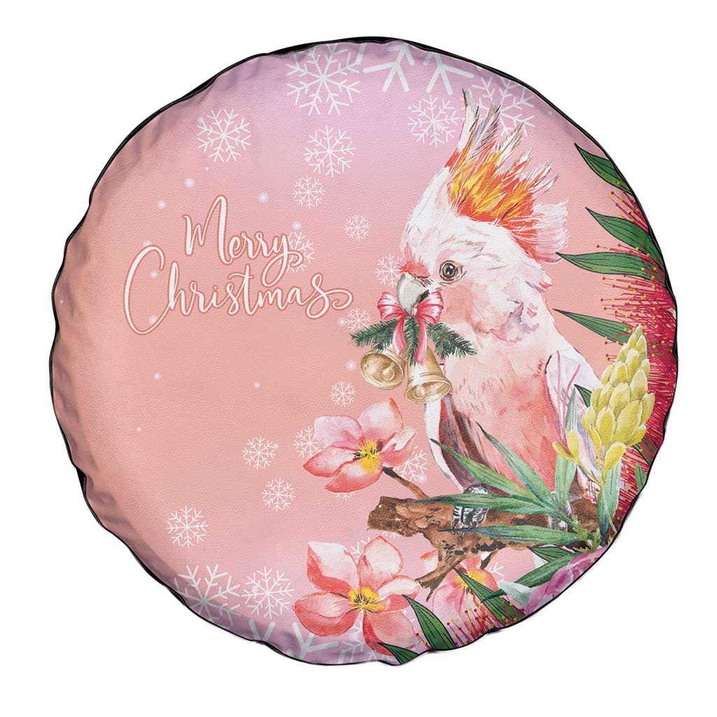 Australia Christmas Pink Cockatoo with Banksia Spare Tire Cover Coral Pink - Aussie Hoodie