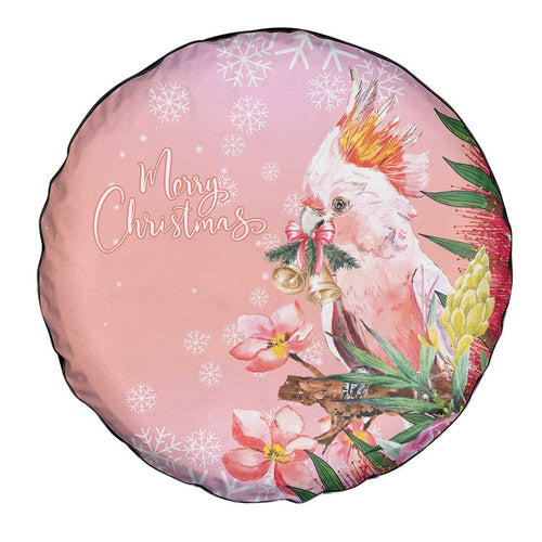 Australia Christmas Pink Cockatoo with Banksia Spare Tire Cover Coral Pink - Aussie Hoodie