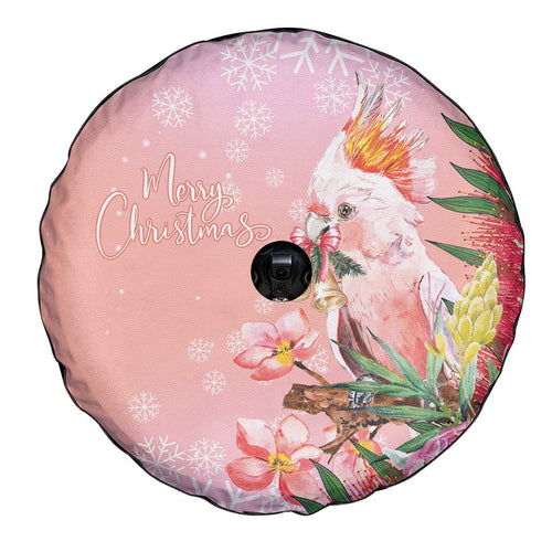 Australia Christmas Pink Cockatoo with Banksia Spare Tire Cover Coral Pink - Aussie Hoodie