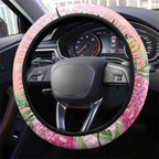 Australia Christmas Pink Cockatoo with Banksia Steering Wheel Cover Coral Pink - Aussie Hoodie