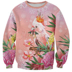 Australia Christmas Pink Cockatoo with Banksia Sweatshirt Coral Pink - Aussie Hoodie