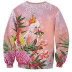 Australia Christmas Pink Cockatoo with Banksia Sweatshirt Coral Pink - Aussie Hoodie