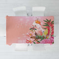 Australia Christmas Pink Cockatoo with Banksia Tablecloth Coral Pink - Aussie Hoodie