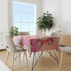 Australia Christmas Pink Cockatoo with Banksia Tablecloth Coral Pink - Aussie Hoodie