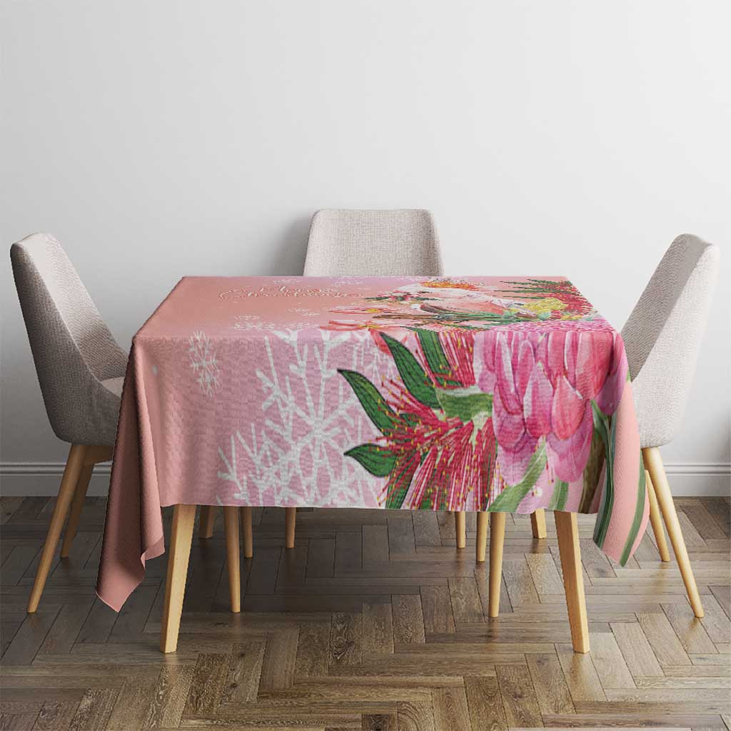 Australia Christmas Pink Cockatoo with Banksia Tablecloth Coral Pink - Aussie Hoodie