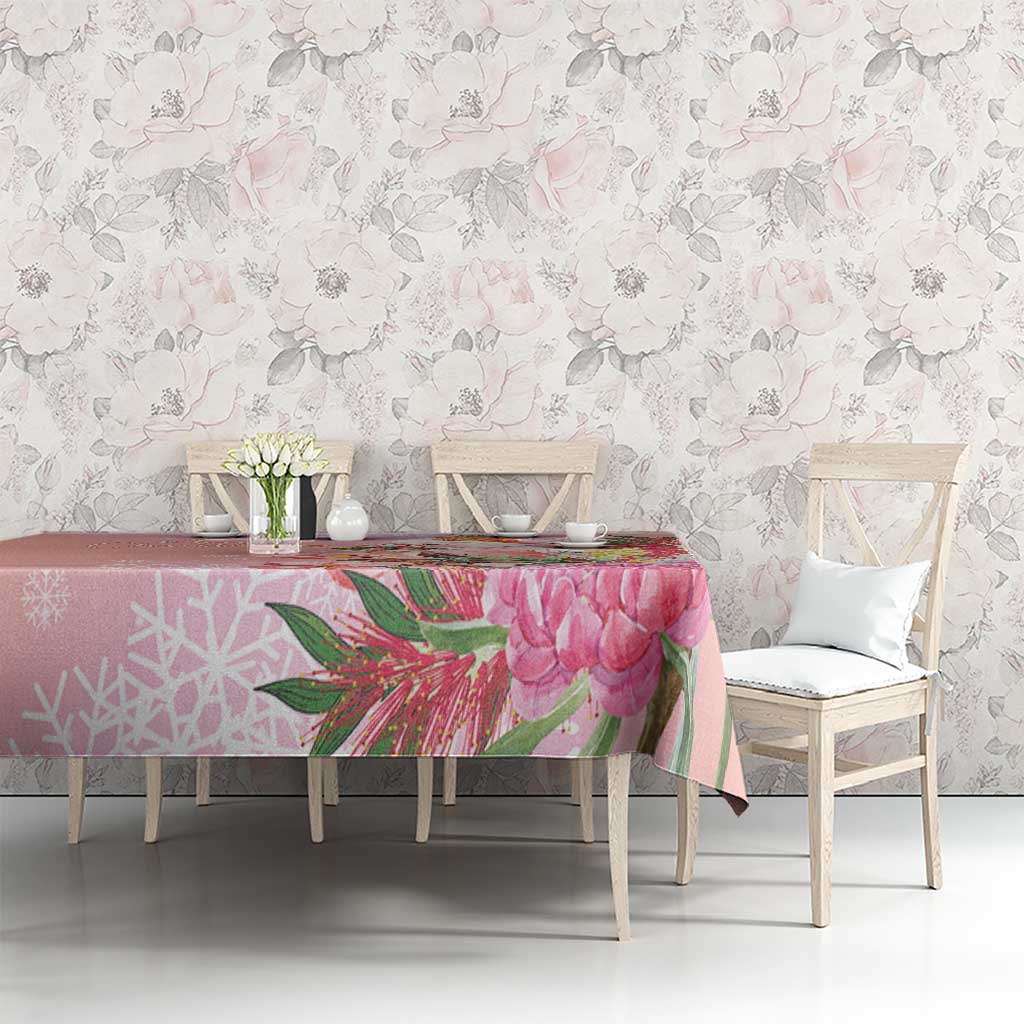 Australia Christmas Pink Cockatoo with Banksia Tablecloth Coral Pink - Aussie Hoodie