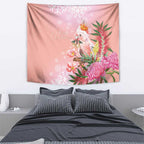 Australia Christmas Pink Cockatoo with Banksia Tapestry Coral Pink - Aussie Hoodie