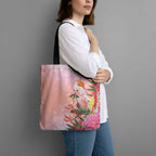 Australia Christmas Pink Cockatoo with Banksia Tote Bag Coral Pink - Aussie Hoodie