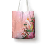 Australia Christmas Pink Cockatoo with Banksia Tote Bag Coral Pink - Aussie Hoodie