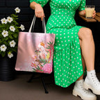 Australia Christmas Pink Cockatoo with Banksia Tote Bag Coral Pink - Aussie Hoodie