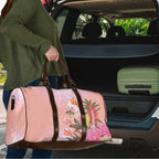 Australia Christmas Pink Cockatoo with Banksia Travel Bag Coral Pink - Aussie Hoodie