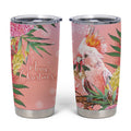 Australia Christmas Pink Cockatoo with Banksia Tumbler Cup Coral Pink - Aussie Hoodie
