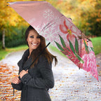 Australia Christmas Pink Cockatoo with Banksia Umbrella Coral Pink - Aussie Hoodie