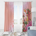 Australia Christmas Pink Cockatoo with Banksia Window Curtain Coral Pink - Aussie Hoodie