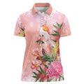 Australia Christmas Pink Cockatoo with Banksia Women Polo Shirt Coral Pink - Aussie Hoodie