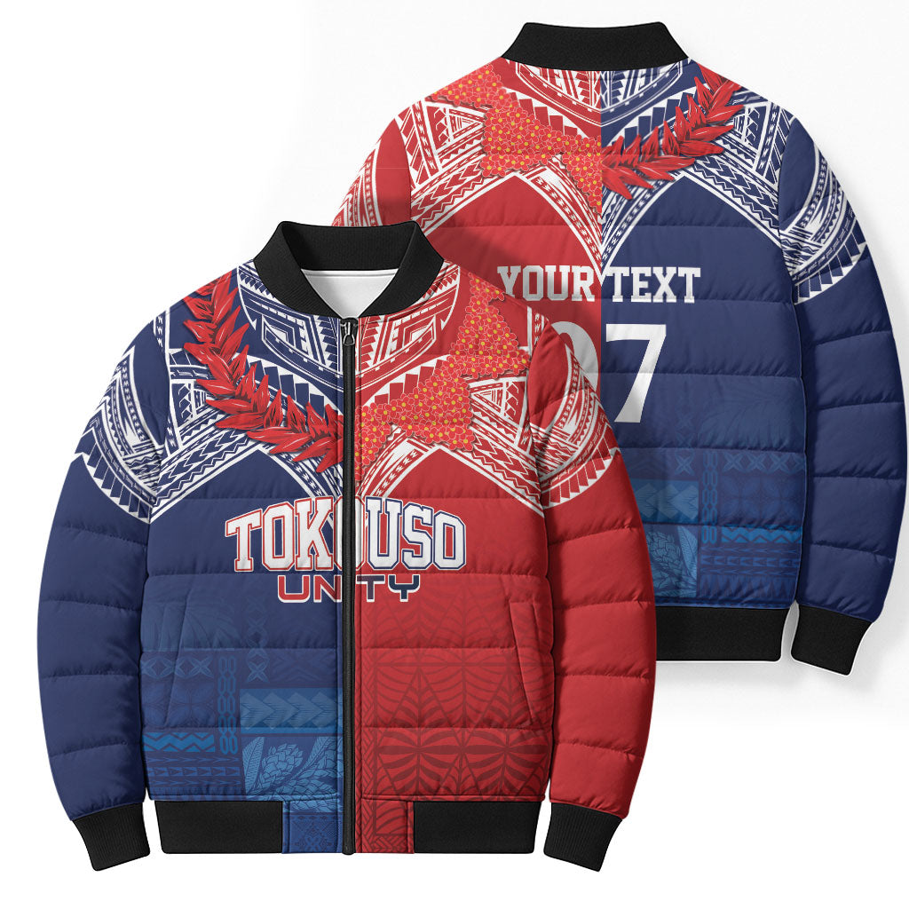TokoUso Tonga Samoa Brothers Forever Custom Bomber Puffer Jacket Ulafala and Heilala Unity