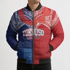 TokoUso Tonga Samoa Brothers Forever Custom Bomber Puffer Jacket Ulafala and Heilala Unity