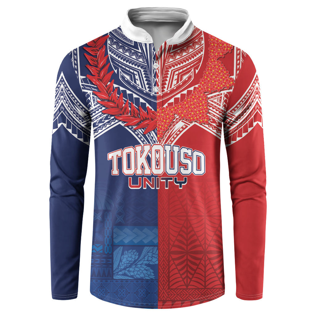 TokoUso Tonga Samoa Brothers Forever Custom Button Sweatshirt Ulafala and Heilala Unity