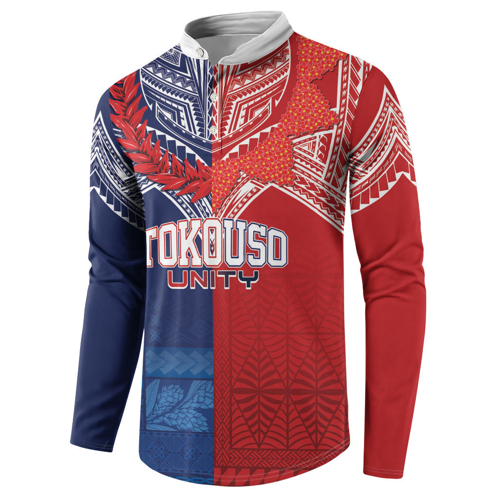TokoUso Tonga Samoa Brothers Forever Custom Button Sweatshirt Ulafala and Heilala Unity