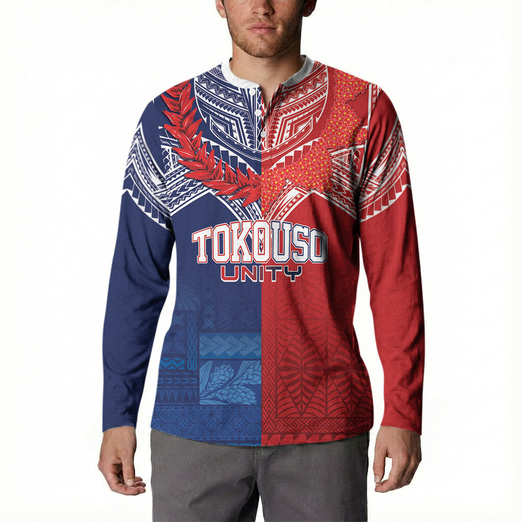 TokoUso Tonga Samoa Brothers Forever Custom Button Sweatshirt Ulafala and Heilala Unity