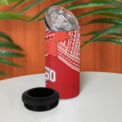 TokoUso Tonga Samoa Brothers Forever 4 in 1 Can Cooler Tumbler Ulafala and Heilala Unity