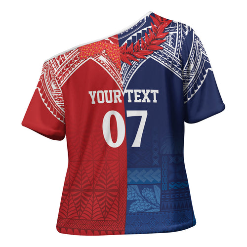 TokoUso Tonga Samoa Brothers Forever Custom Cross Shoulder Shirt Ulafala and Heilala Unity