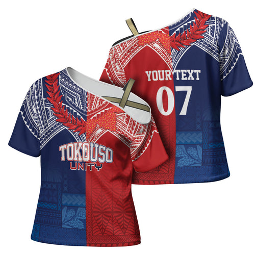 TokoUso Tonga Samoa Brothers Forever Custom Cross Shoulder Shirt Ulafala and Heilala Unity