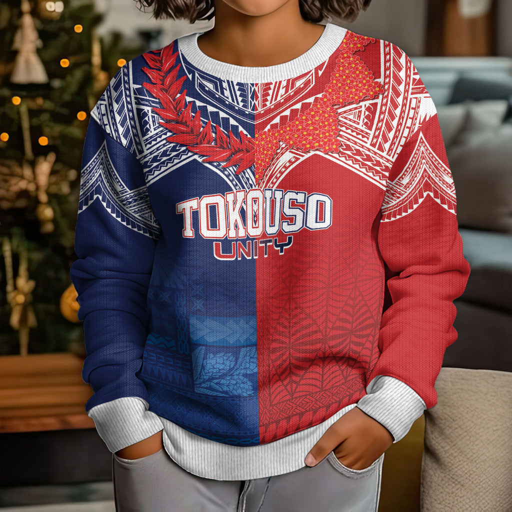 TokoUso Tonga Samoa Brothers Forever Custom Kid Ugly Christmas Sweater Ulafala and Heilala Unity