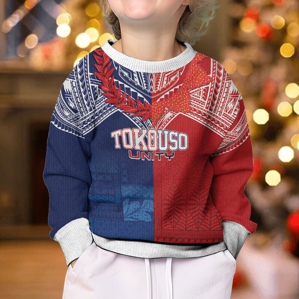 TokoUso Tonga Samoa Brothers Forever Custom Kid Ugly Christmas Sweater Ulafala and Heilala Unity