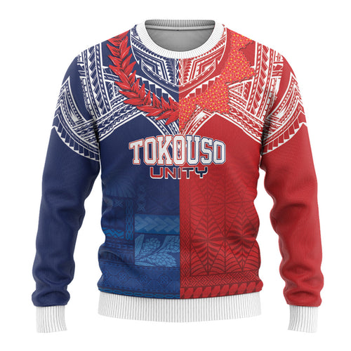TokoUso Tonga Samoa Brothers Forever Custom Ugly Christmas Sweater Ulafala and Heilala Unity