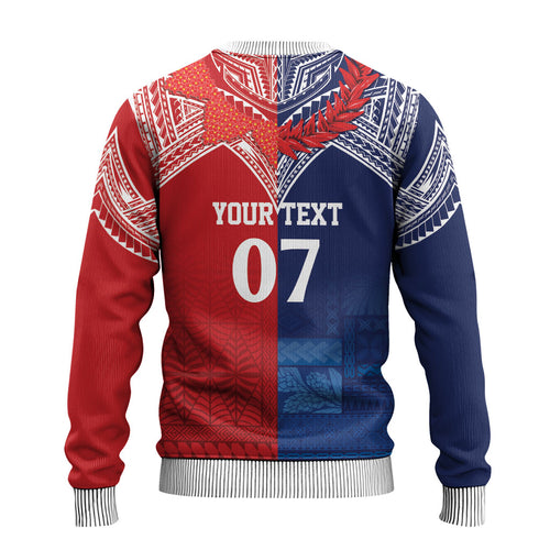TokoUso Tonga Samoa Brothers Forever Custom Ugly Christmas Sweater Ulafala and Heilala Unity