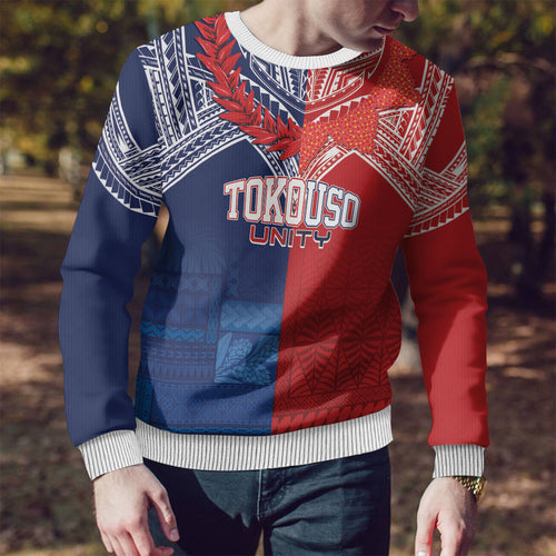 TokoUso Tonga Samoa Brothers Forever Custom Ugly Christmas Sweater Ulafala and Heilala Unity