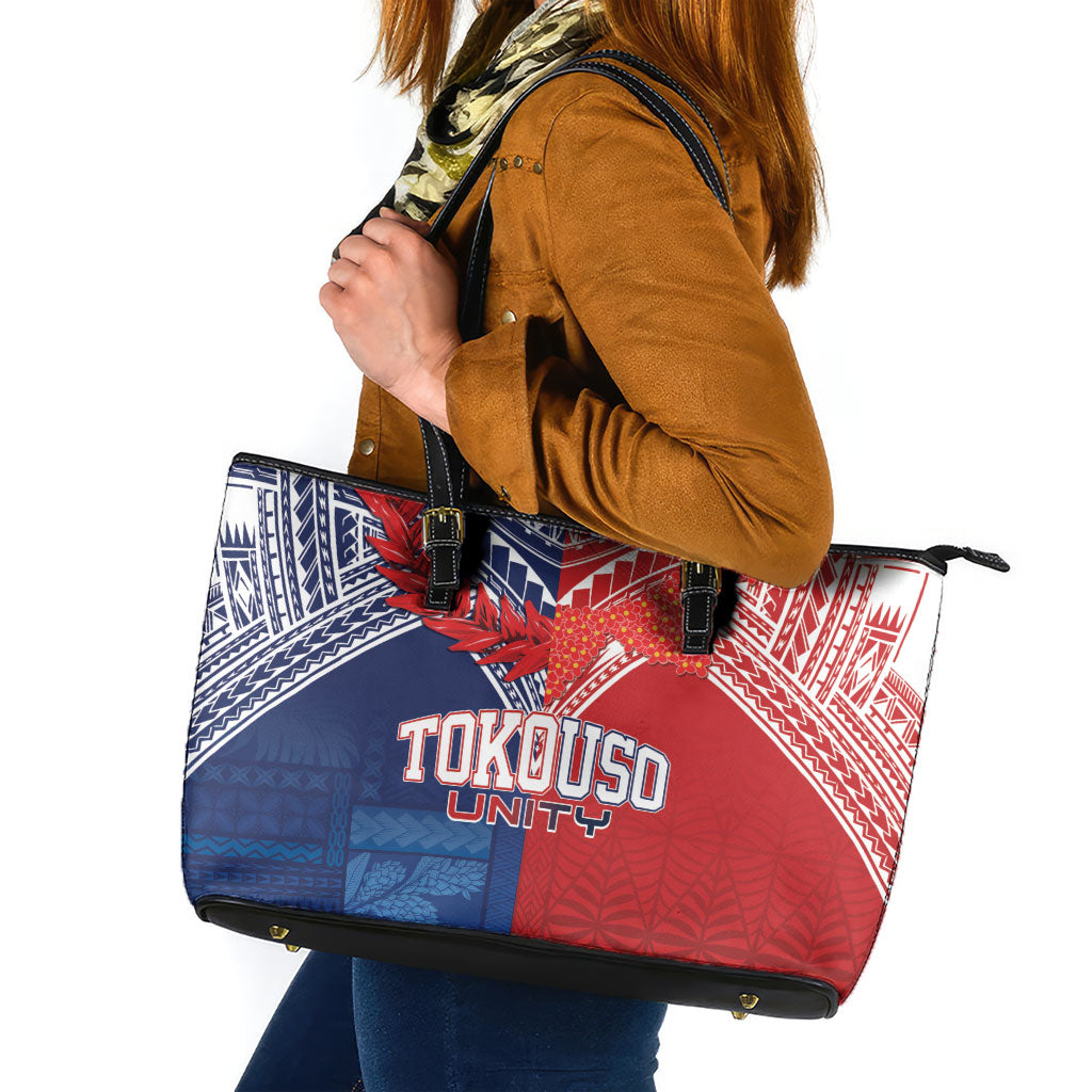 TokoUso Tonga Samoa Brothers Forever Leather Tote Bag Ulafala and Heilala Unity